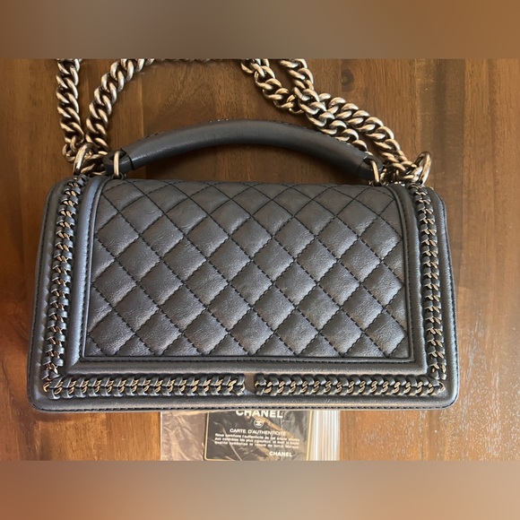 Chanel Navy Blue Caviar Boy Flap Shoulder Bag - Picture 7 of 14